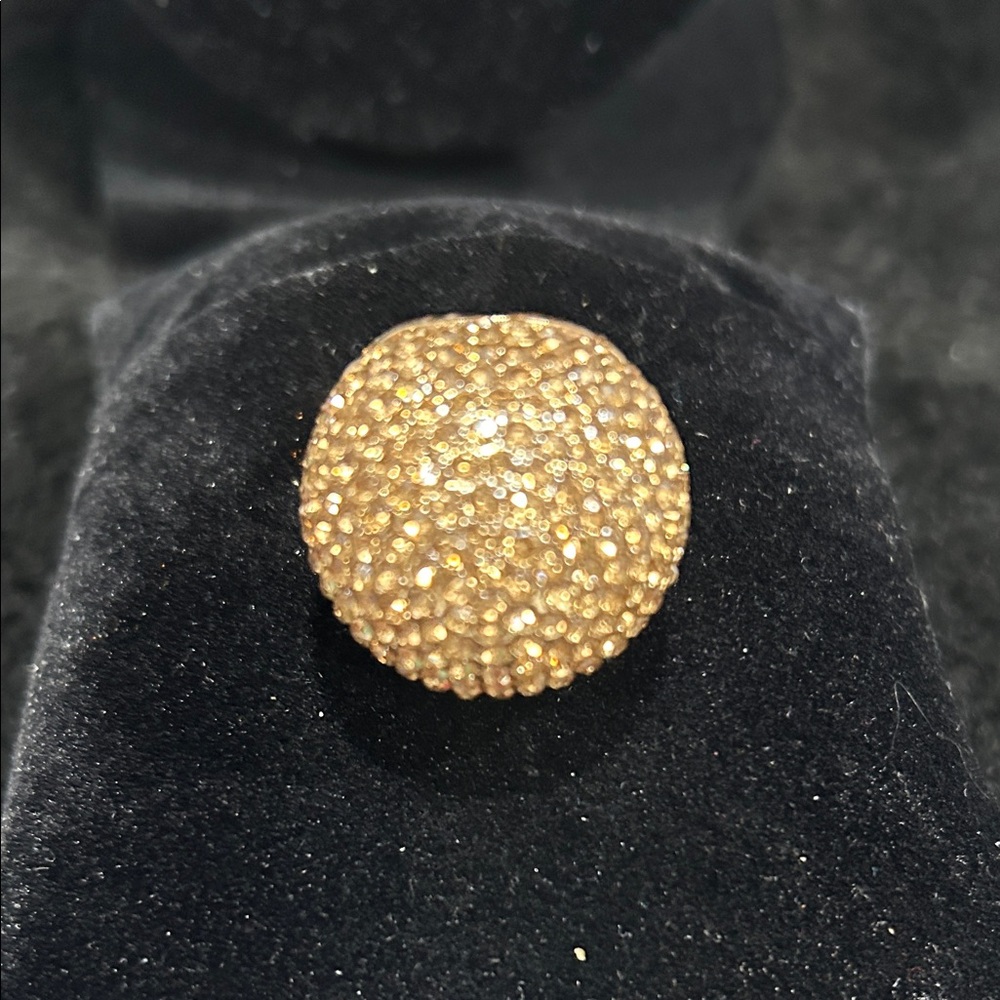 Sparkling Gold-Tone Dome Ring stretchable
